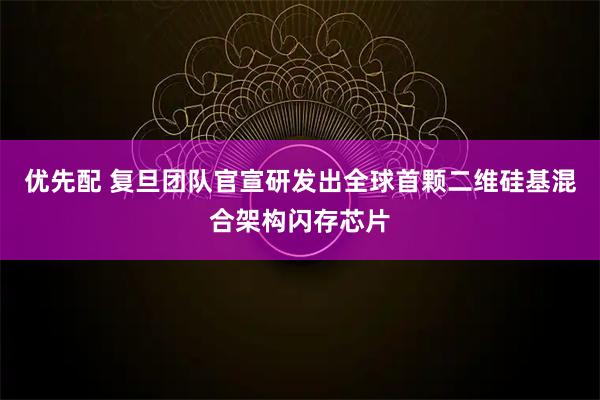 优先配 复旦团队官宣研发出全球首颗二维硅基混合架构闪存芯片
